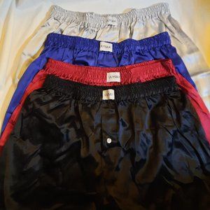 Lily Silk Luxury Fitted Draping Silk Boxer for Men 4 pack Medium